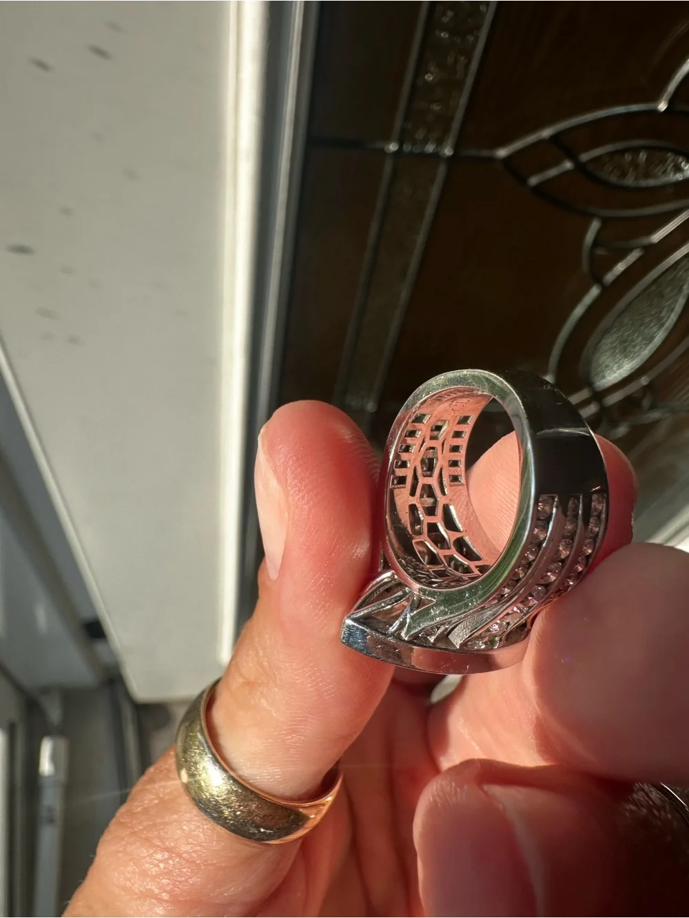 10k white gold Lab grown diamond ring all stones are lab this ring is beautiful!